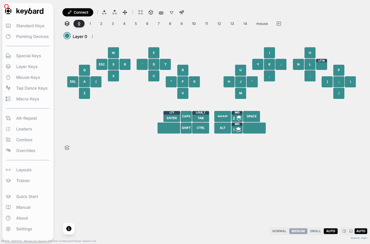 Make A + B send Escape: actual Keybard workflow