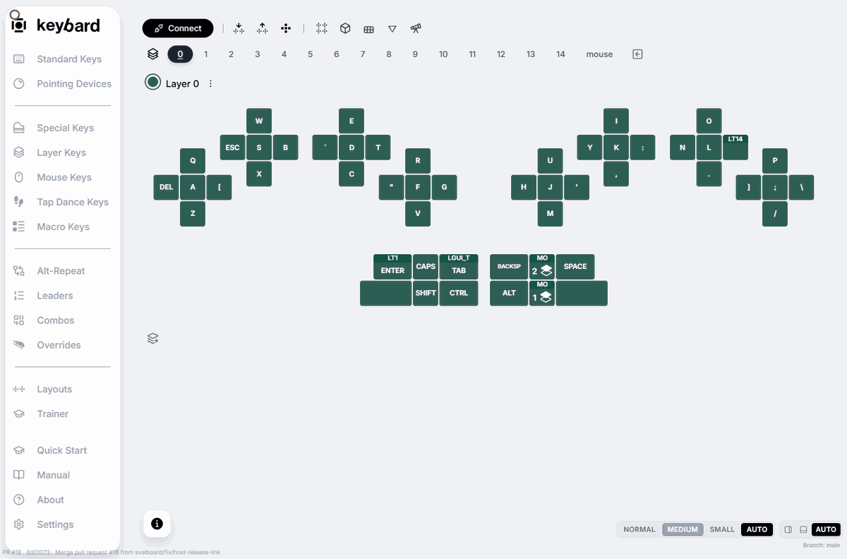 Review and open an imported layout: actual Keybard workflow