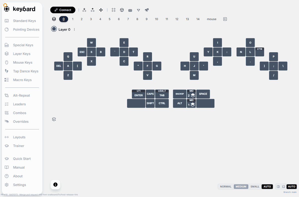 Try a different numbers layer: actual Keybard workflow