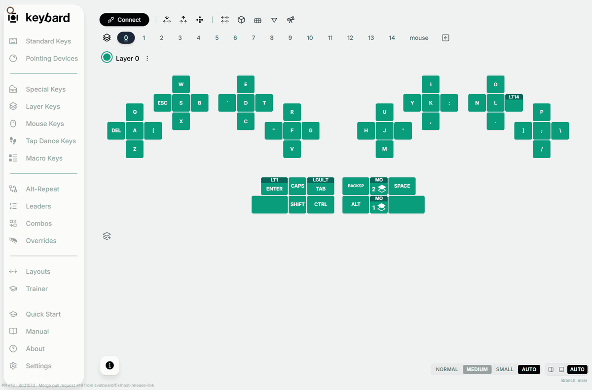 Change appearance and turn off typing assignment: actual Keybard workflow